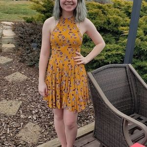 Mustard floral dress